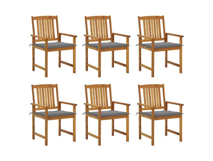 furnicato Gartenstuhl Gartenstuhl-Set aus Echtholz mit grauen Kissen, 61x57x92 cm (1 St), Witterungsbeständige Sitzgruppe mit ölbehandelter Oberfläche