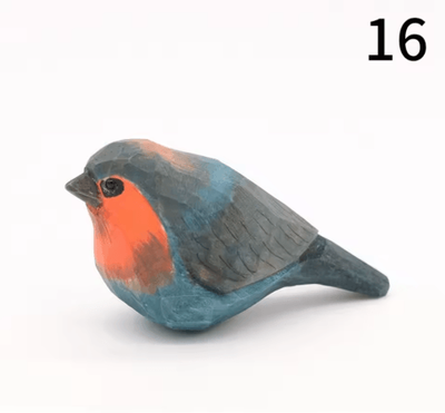 Inspire Picks Hand Carved Wooden Bird Figurine Cute Mini Wood Carving Decor Gift 16