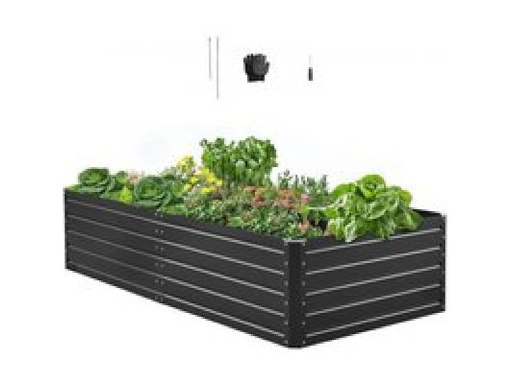 VEVOR Hochbeet Metall 2032x1016x470 mm, Pflanzbeet, Gemüsebeet, Pflanzkasten mit offenem Boden & abgerundeten Kanten, großes Blumenbeet, Kräuterbeet für Gemüse, Blumen, Kräuter & Sukkulenten