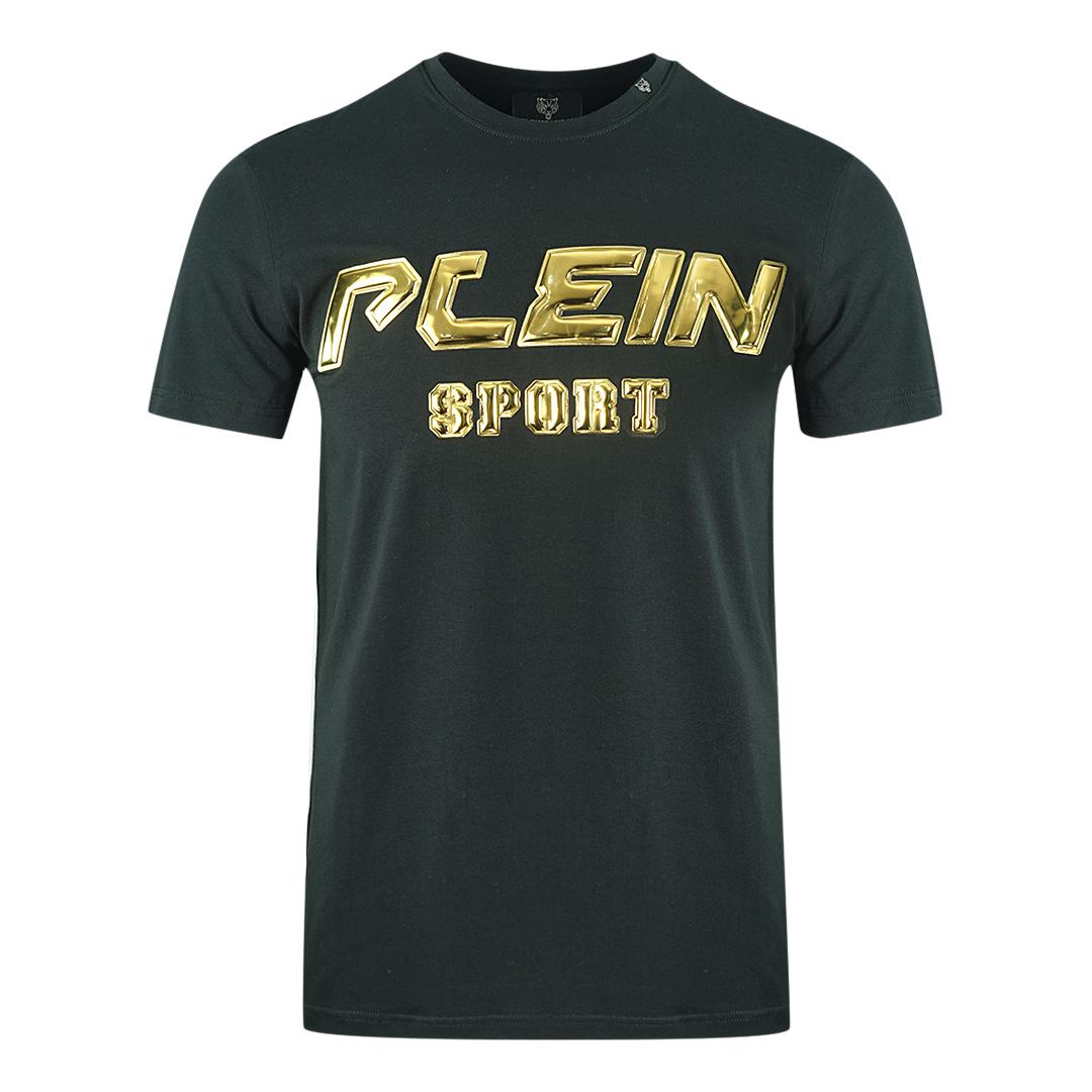 Plein Sport Gold Logo Schwarzes T-Shirt
