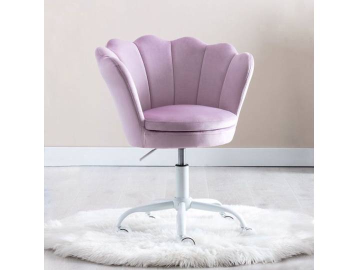 Wahson Chaise de Bureau Pivotant pour Enfant Fauteuil de Bureau pour Enfant Chaise Bureau pour Chambre Velours Violet Clair