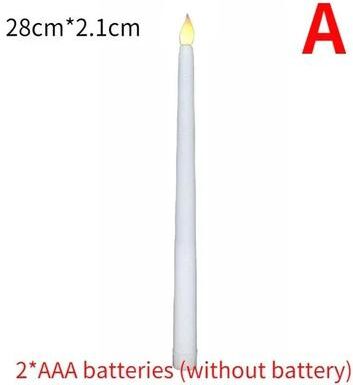 Uplift Treasures Long LED Flameless Flickering Taper Candles a white 1pc