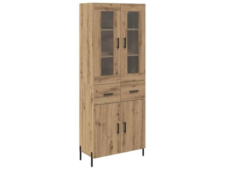 Highboard Artisan-Eiche 69,5 x 34 x 180 cm Holzwerkstoff Wandschrank Wandmontage spart Bodenfläche, robuste Holzwerkstoff-Konstruktion, reichlich Stauraum, modernes minimalistisches Design