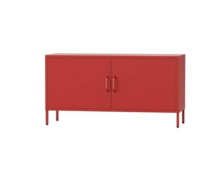 Jan Nowak TV Lowboard TV Schrank Fernsehschrank Metall 115x59,5x40 cm Fernsehtisch, TV Board mit Türen, Stauraum, Industrial Loft Design für Wohnzimmer, Schlafzimmer, Fernseher und Zubehör