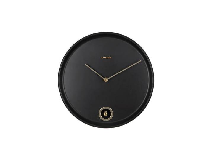 Karlsson Wanduhr Esencia, Schwarz, Metall, Schlagwerk, Dekoration, Uhren, Wanduhren