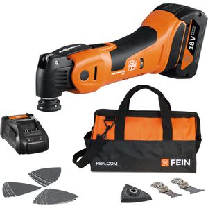 Fein Multifunktionswerkzeug MultiMaster AMM 700 MAX 4 AH, Akku, 18V / 4Ah, mit Akku, Ladegerät, Zubehör-Set und Tasche