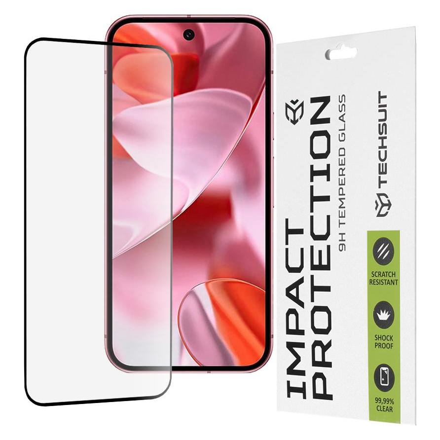Techsuit - 111D Full Cover / Full Glue Glass - Google Pixel 9 / 9 Pro - Black (Google Pixel 9, Google Pixel 9 Pro) (56362367)