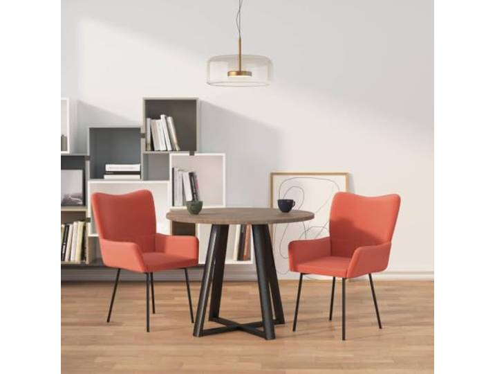 UYPTERF Esszimmerstühle 2 STK. Rosa Samt Metall Sperrholz Samtbezug,Metall und Sperrholz,ergonomische Armlehne,Rückenlehne,Schaumstoffpolsterung, max. 110 kg