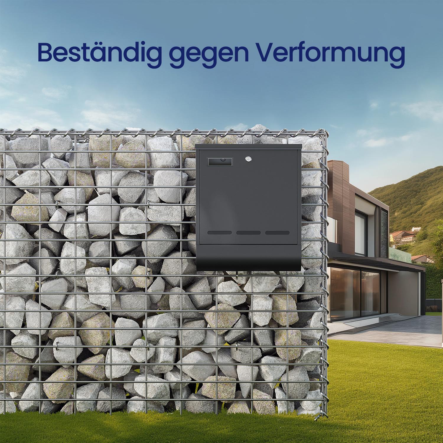 SONGMICS Gabionenkorb, Metall-Steinkorb mit 5 x 10 cm Maschenweite für Mauersteine, verzinkt GGBB35183