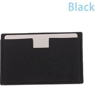 Uplift Picks Stainless Steel Pocket Mirror Shatterproof Card With PU Leather Sleeve black