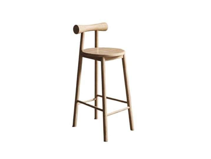 VNCdfhETs Barstuhl Einfacher Barhocker-Frühstücksstuhl Aus Massivem Holz for Esszimmer Barhocker(Natural)