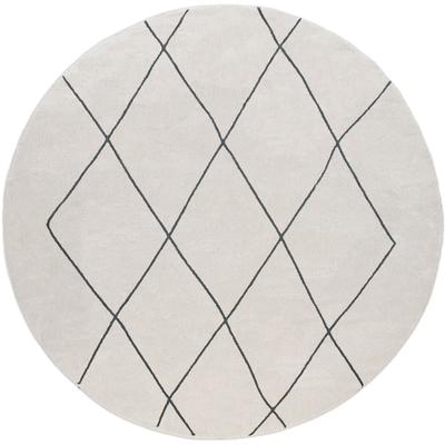 Teppich PACO HOME "Haral 786", weiß, H:9mm Ø:120cm, Polyester, Polypropylen, Teppiche, Teppich, Kurzflor, Scandi Design, Rauten Motiv