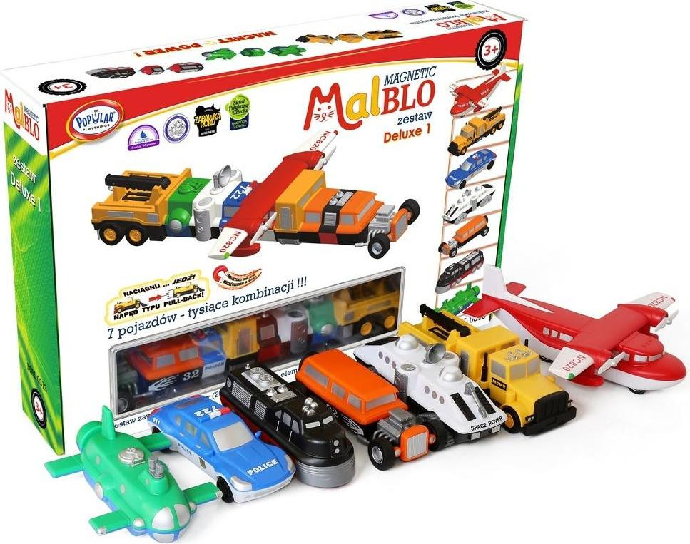 Popular Playthings Magnetische speelset Mix & Match voertuigset meerkleurig