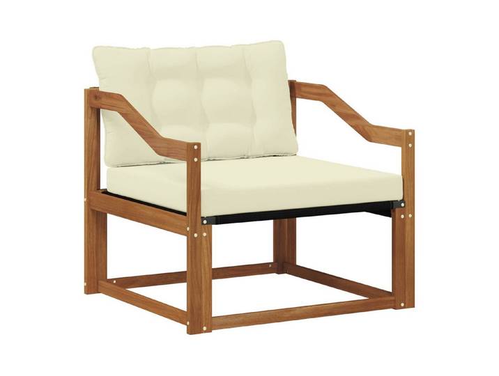 vidaXL Sofaelement Outdoor-Sofagarnitur Massives nholz und Textilene Natur (1 St)