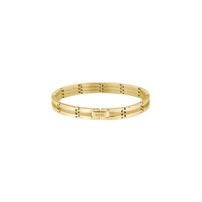 Gliederarmband BOSS "BROOKS", gold (gelbgoldfarben), Armbänder, Herren, 19cm, Edelstahl, Gliederarmband