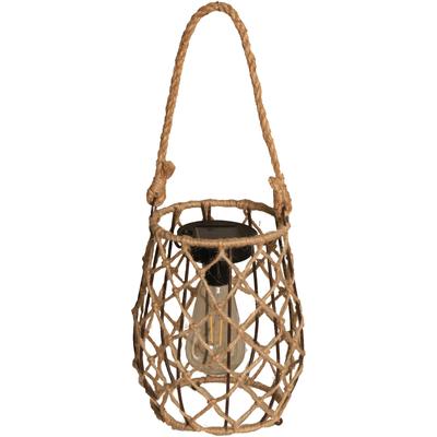 Außen-Tischleuchte LUXFORM "Solar-Tischlampe - Sardegna - LED - 15 Lumen", beige (natural rope), 1 Stk., Leuchten, Solarbetrieben