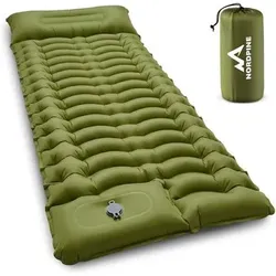 NEOLYMP Isomatte Camping Integrierte Fußpumpe - 10 cm Dick, Größe 200 x 70 x 10 cm in Grün Grün