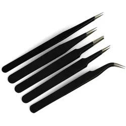 Swaytronic Pinzetten Set Anti Statik, Lötgerät Zubehör, Schwarz