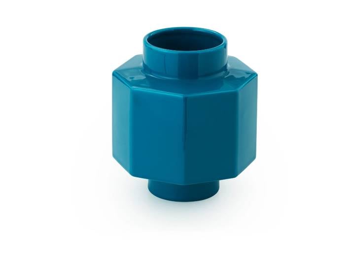 Normann Copenhagen Vase Deko Object H5 Hexagon Petrol Blue