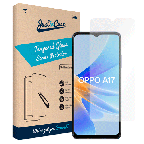 Just in Case Gehärtetes Glas Clear Displayschutzfolie OPPO A17