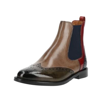 Stiefelette MELVIN & HAMILTON "Melvin & Hamilton Stiefelette Leder/Textil", Damen, Gr. 38, braun (braun, blau), Leder, Textil, Schuhe Stiefelette
