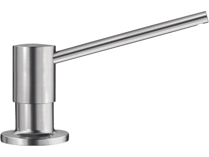 Spülmittelspender BLANCO TORRE , silber (silberfarben), B:14cm H:28cm L:6cm, Edelstahl, Dosierspender, Spülmittelspender, Edelstahl gebürstet