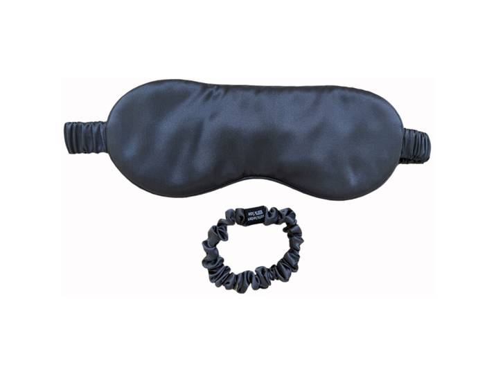 Seidenschlafmaske-Set Sana anthrazit - Material: 100% Maulbeerseide