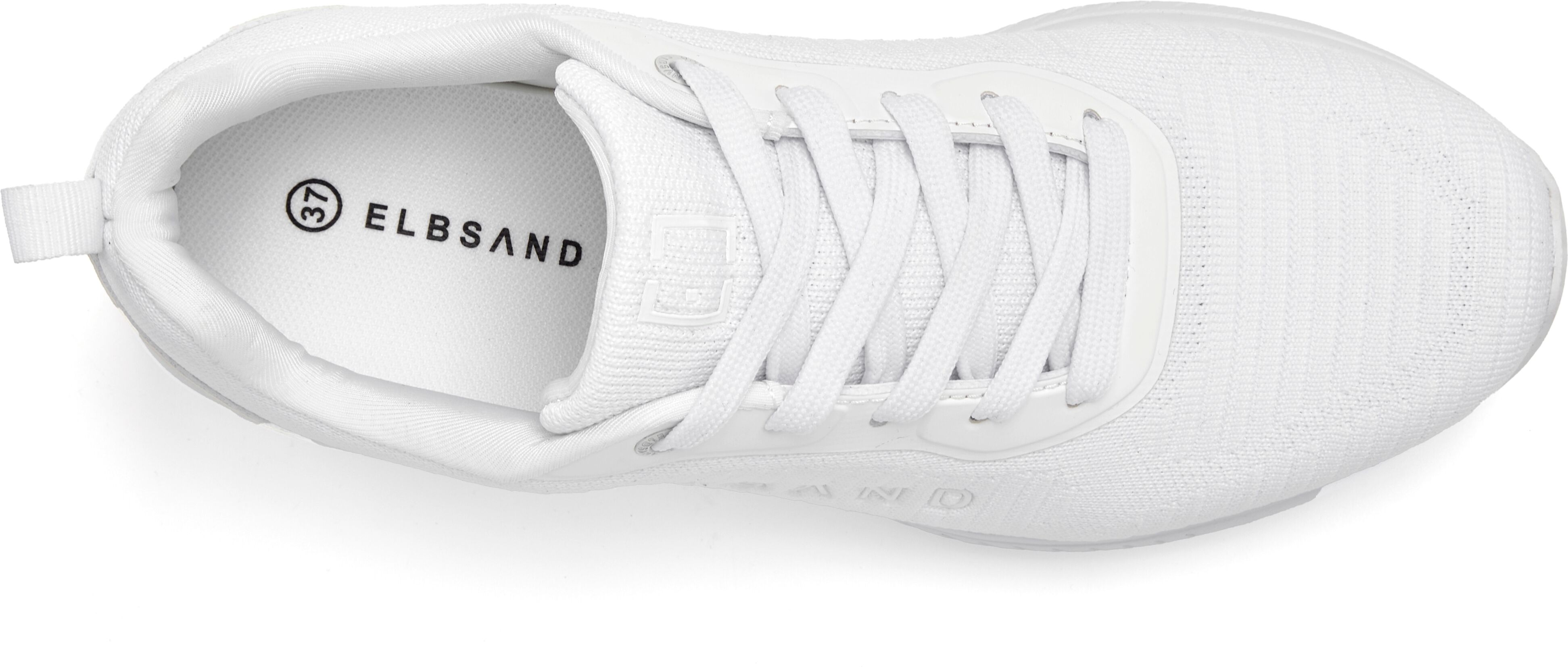 Sneaker ELBSAND "Freizeitschuh, Halbschuh, Schnürhalbschuh, Turnschuh, Schnürschuh", Damen, Gr. 36, Textil, weiss (weiß), Obermaterial: 75% Textilmaterial, 25% Lederimitat. Decksohle: 100% Textilmaterial. Futter: 100% Textilmaterial. Laufsohle: 100% Synth