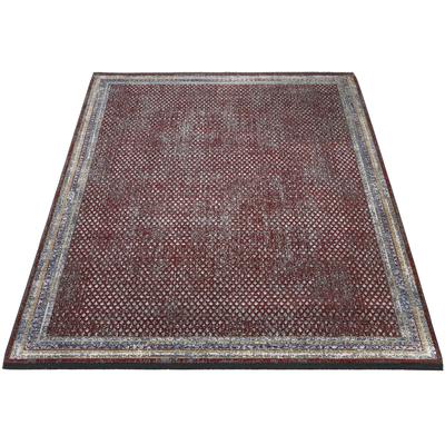 Teppich WK WOHNEN "POINTS", rot (rot, grau), B:160cm H:7mm L:230cm, Modal, Polyester, Teppiche, Teppich, hochwertiger Materialmix mit seidigem Glanz
