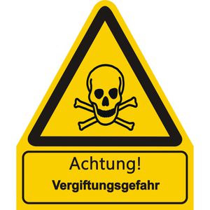 Abtec Hinweisschild ISO 7010 W016, Folie, 24 x 21 cm, Warnzeichen, Vergiftungsgefahr