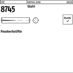 Passkerbstift ISO 8745 2x 12 Stahl 250 Stück