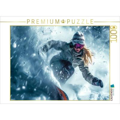 CALVENDO Puzzle Snowboard-Vergnügen pur | 1000 Teile Lege-Größe 64x48cm Foto-Puzzle für glückliche Stunden