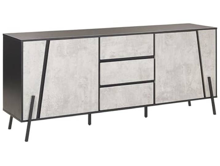Beliani Modernes Sideboard Betonoptik/schwarz Blackpool