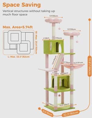 Uplift Picks Multi Level Cat Tree Tower With Hammock Condo And Scratching Posts h