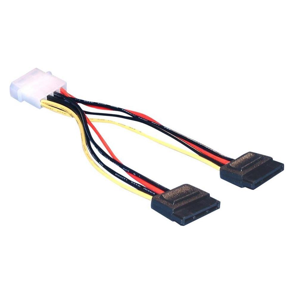 Delock Molex zu SATA Stromanschlusskabel (16 cm, 15 pin S-ATA, 4 pin Molex) (60102)
