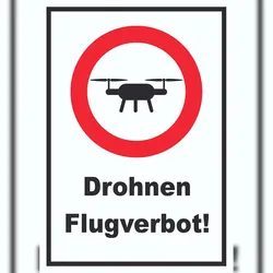 HB-Druck Drohnen Flugverbot Schild A4 Rückseite selbstklebend
