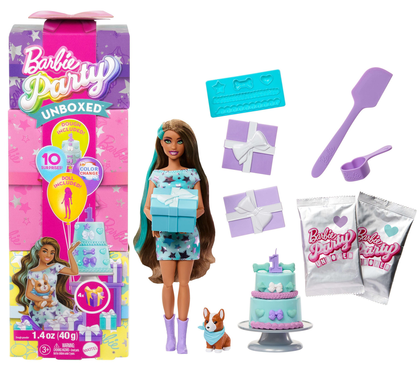 Barbie Party Unboxed Blue Dog JFG72