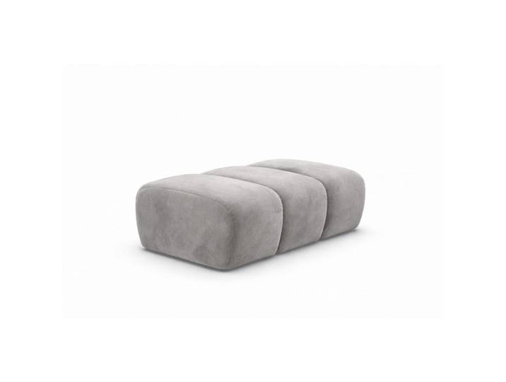 Kaiser Möbel Pouf modular, Veloursstoff Bluvel, Grau, Croissant, Holz, 105x44x70 cm, Wohnzimmer, Sessel, Hocker & Hockerbänke, Poufs