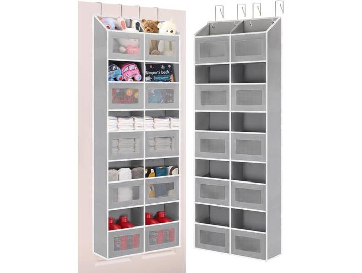 Over the Door Hanging Organizer Plush Toy Storage Behind the Door Extra Large Toy Storage Organizer for Bedroom Bathroom Closet