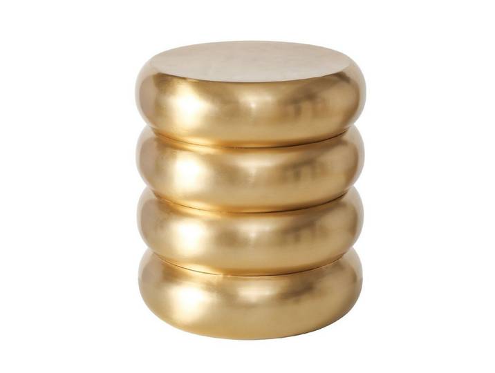 MF Beistelltisch Design Beistelltisch Lior Rund Gold Metall Handarbeit 37 cm (1-St)