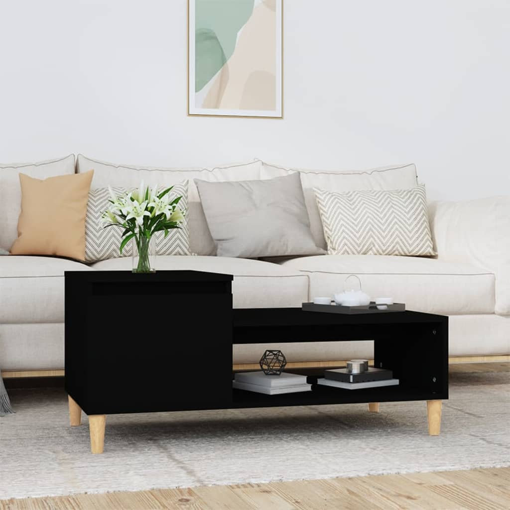 17 Stories Karshana Coffee Table with Storage Black