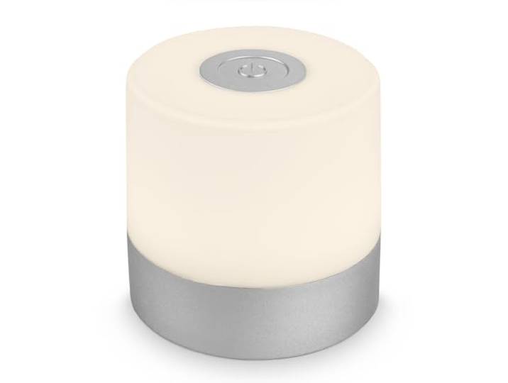 BRILONER - Mini lampe de table LED sans fil\, Lampe de chevet à intensité variable Touch\, Lampe de bureau\, Lampe de lecture\, Lampe de table extérieure & intérieure\, Chrome Mat