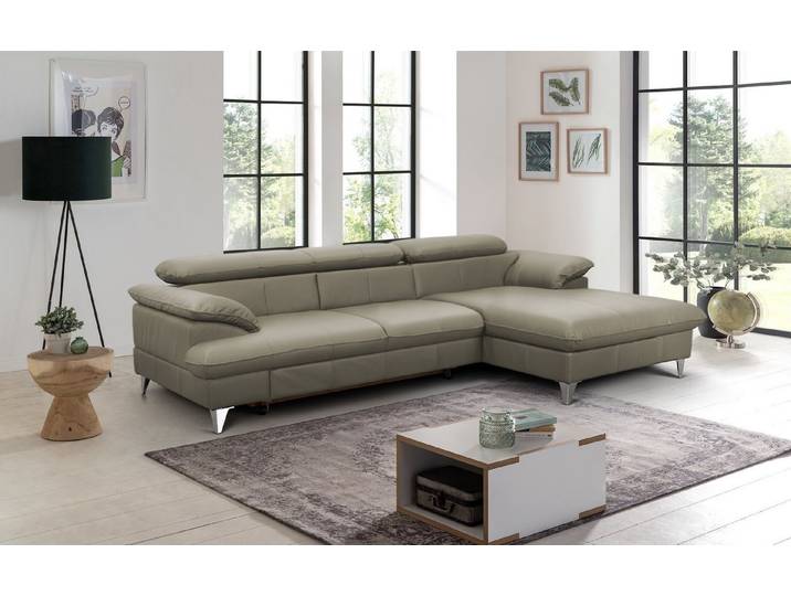 COTTA Ecksofa David Echtleder, Echtleder mit Schlaffunktion & Bettkasten