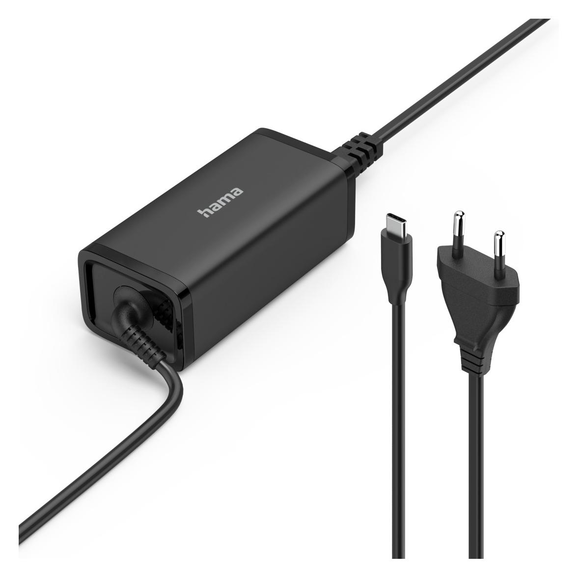 Hama Universal-USB-C-Notebook-Netzteil, GaN, Power Delivery (PD), 5-20V/100W (100 W) (00200024)