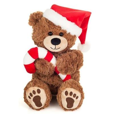 Teddy Hermann 94703 - Weihnachtsteddy mit Zuckerstange, Plüsch, 30 cm