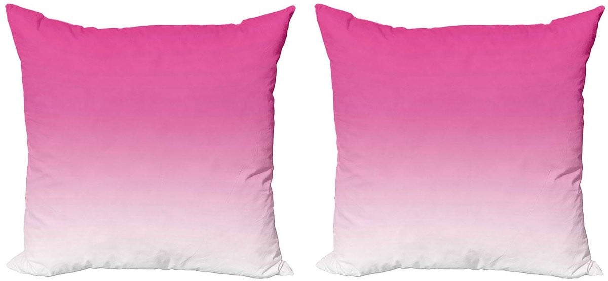 ABAKUHAUS Ombre Kussenhoezen Set van 2, Microvezel, Roze, 40 x 40 cm
