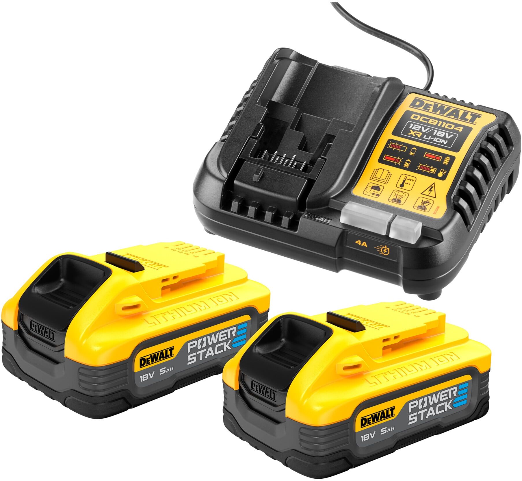 DEWALT Akku-Kit (2x 18V/5Ah PS plus DCB1104) (DCB1104H2-QW)