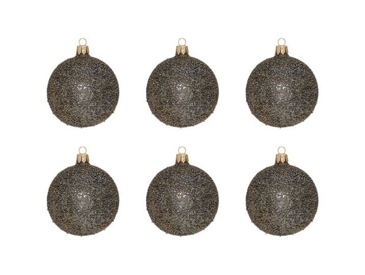 Weihnachtskugel Lykke 6er Set - Farbe: grau - Material: Glas - 949
