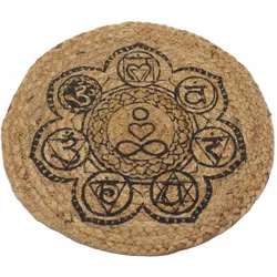 Natural Place Mat - Jute   30cm - Chakra Print