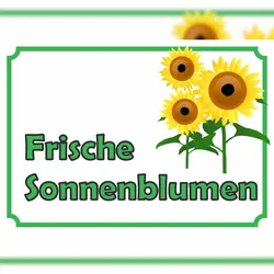 HB-Druck Sonnenblumen Verkaufsschild Hofladen Verkaufsförderung A1 Rückseite selbstklebend